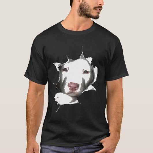 T-shirt Visage Pitbulle blanc à l'intérieur - Nouveau (Devant)