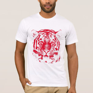 T-shirt Visage rouge et blanc de tigre
