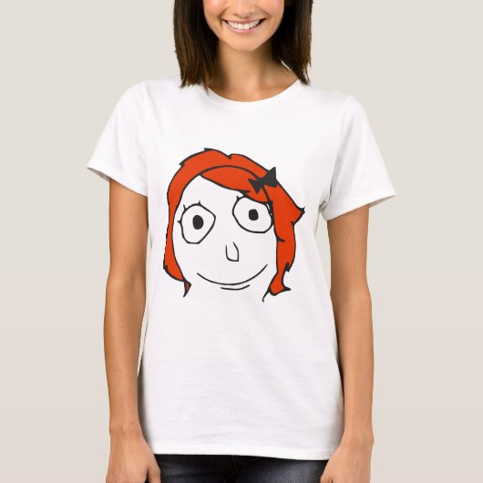 T-shirt Visage rouge Meme de rage de cheveux de Derpina (Devant)