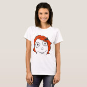 T-shirt Visage rouge Meme de rage de cheveux de Derpina (Devant entier)