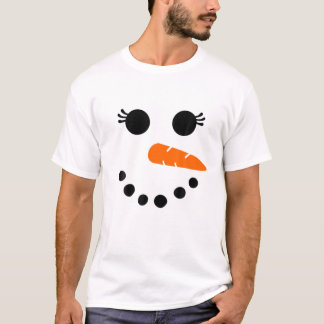 T-shirt Visage Snowman mignon Pour Femmes Filles Eyelashes