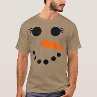 T-shirt Visage Snowman mignon Pour Filles Filles Eyelashes