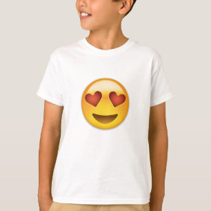 T-shirt Visage souriant avec les yeux en forme de coeur Em