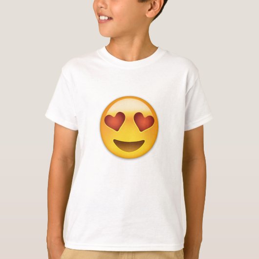 T-shirt Visage souriant avec les yeux en forme de coeur Em (Devant)