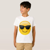 T-shirt Visage souriant avec lunettes de soleil Cool Emoji (Devant entier)