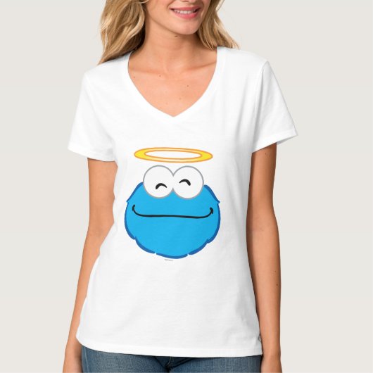 T-shirt Visage Souriant avec un Cookie et un Halo (Devant)