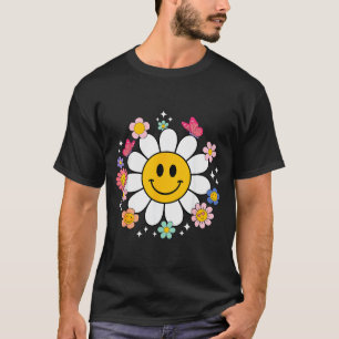 T-shirt Visage Souriant Fleur de Daisy Rétro Bonheur Esthé