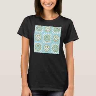 T-shirt Visage souriant Joyeux Sourire Mignonne Turquoise