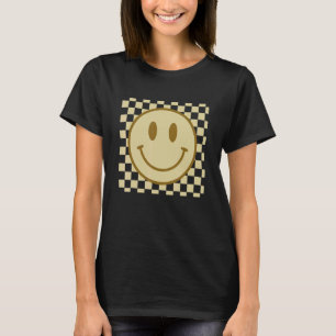 T-shirt Visage Souriant Motif à Carreaux Visage Souriant R