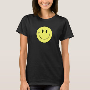 T-shirt Visage sourire jaune 70s Mignon heureux paix visa