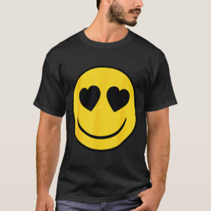 T-shirt Visage sourire jaune rétro yeux coeur emoji offici