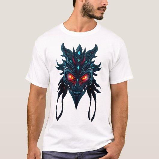 T-shirt Visage tribal dans l'espace yeux de galaxie (Devant)