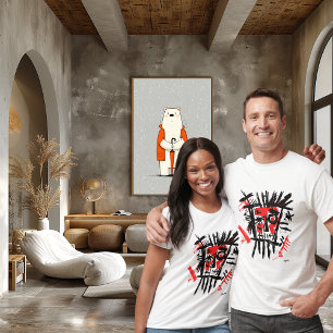 T-shirt Visage urbain Abstrait - Gras Rouge & Black Street