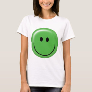 T-shirt Visage vert heureux