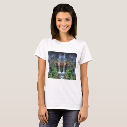 T-shirt Visages cachés dans les cascades d'Imaginaire (Devant entier)