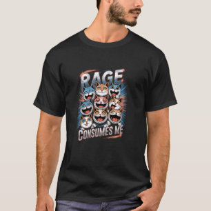 T-shirt Visages de chat La rage me consume