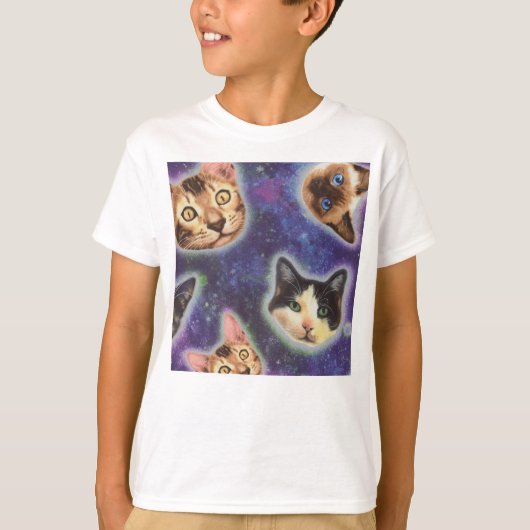 T-shirt Visages de chats avec différentes races et motifs (Devant)