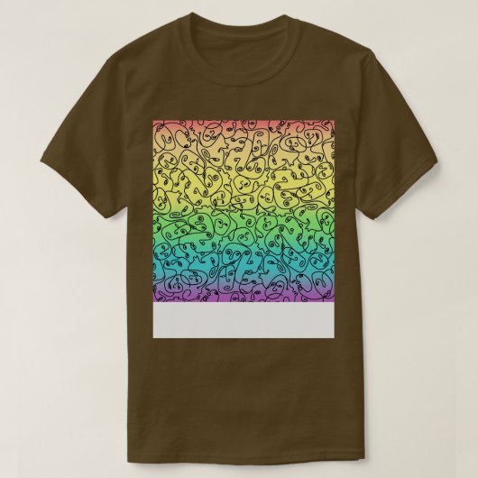 T-shirt Visages funky sur arc-en-ciel 1 (Design devant)