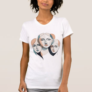 T-shirt Visages minimalistes en ligne - Vecto élégant et m