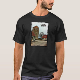 T-shirt Visby, tour du Gotland, Suède avec la frontière