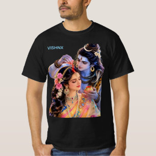 T-shirt VISHNX Amour Divin Seigneur Shiva et Parvati Graph