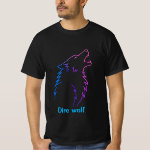 T-shirt VISHNX Loup Géant Néon Dégradé Ligne Art Graphique