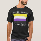 T-shirt Visibility Matters, Non-Binary Pride Flag, Ville (Devant)