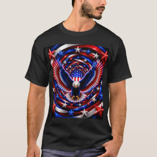 T-shirt Vision américaine en spirale – Aigle patriotique O