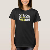 T-shirt Vision Créativité Passion Message caché Je Mange (Devant)
