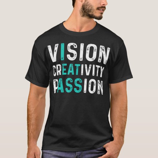 T-shirt Vision Créativité Passion Vintage (Devant)