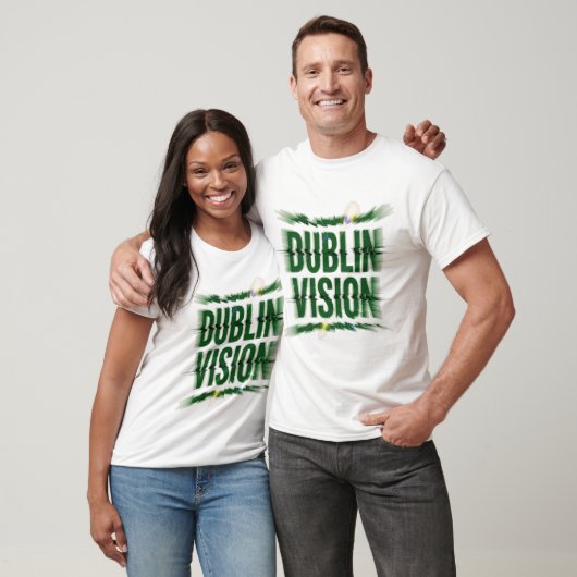 T-shirt Vision de Dublin Floutée et Désalignée (Unisexe)