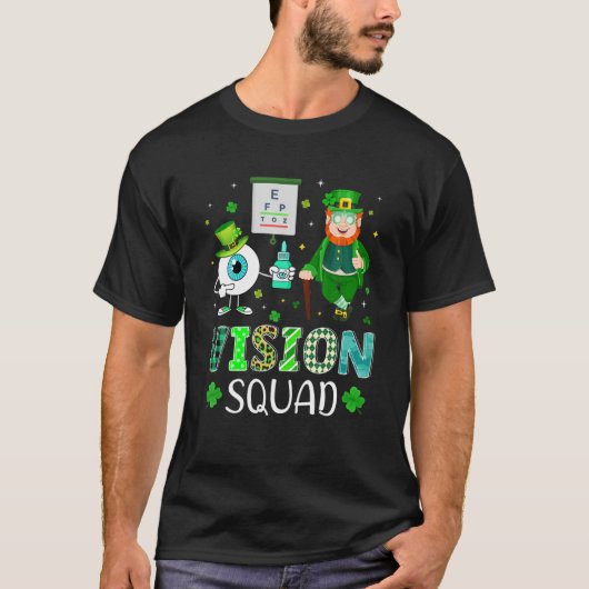 T-shirt Vision Squad Leprechaun Optométriste St Patrick’S  (Devant)