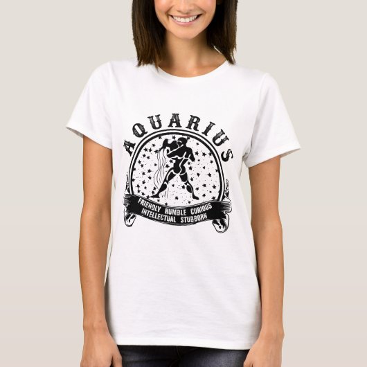 T-shirt Visionnaire cosmique : Aquarius Zodiac Tee (Devant)