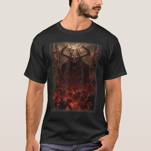 T-shirt Visions of Hell Satan Devils Demons Monster Skelet (Devant)