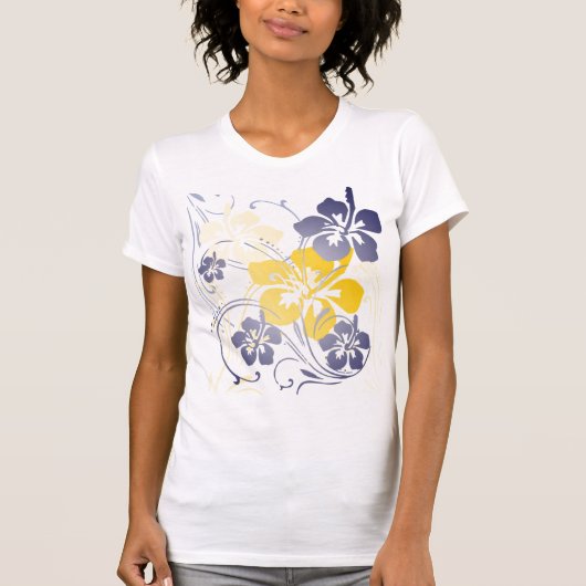 T-shirt Visions tropicales (en bleu) (Devant)