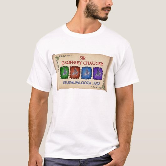 T-shirt Visite de Chaucer "Feudalpalooza" 1392 (la lumière (Devant)