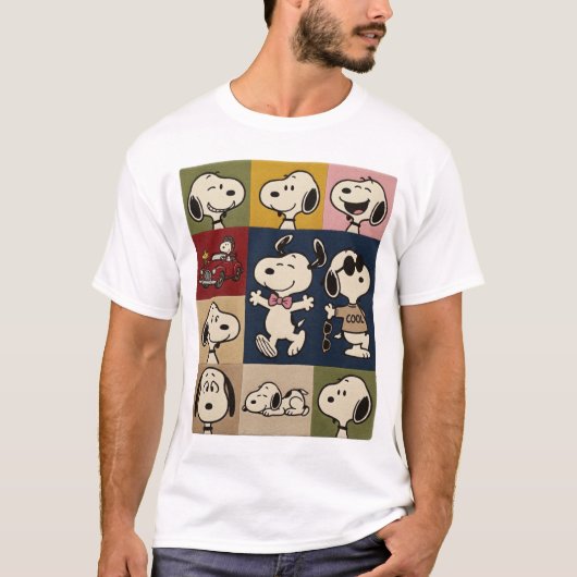 T-shirt Visite des époques rétro de Snoopy, conception de (Devant)