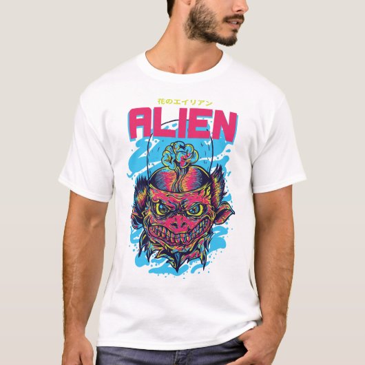 T-shirt Visiteur cosmique : Le design Alien (Devant)