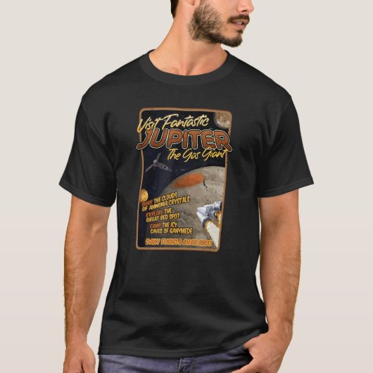 T-shirt Visitez Fantastic Jupiter Retro Space Planet (Devant)