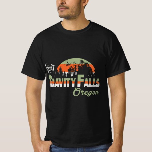 T-shirt Visitez Gravity Falls - Maison de la cabane Myster (Devant)