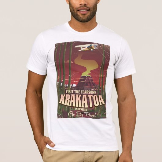 T-shirt Visitez l'affiche Fearsome Krakatoa Travel (Devant)