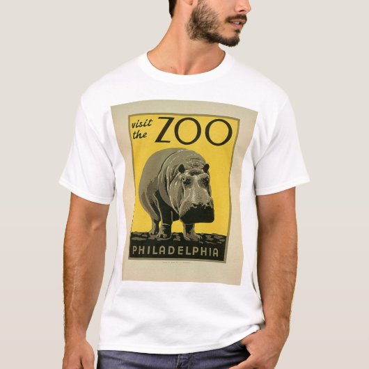 T-shirt Visitez le zoo de Philadelphie, Hippo - Ancien pos (Devant)