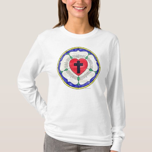 T-shirt Vitrail de la Rose de Luther (Devant)