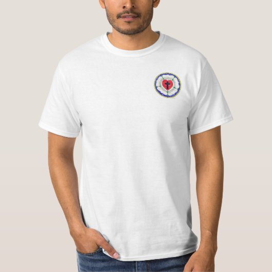 T-shirt Vitrail de la Rose de Luther (Devant)