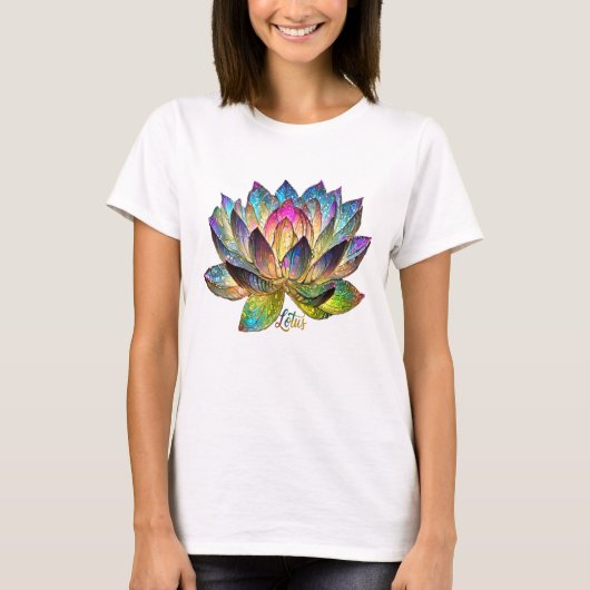 T-shirt Vitraux Fleur de Lotus Colorée (Devant)