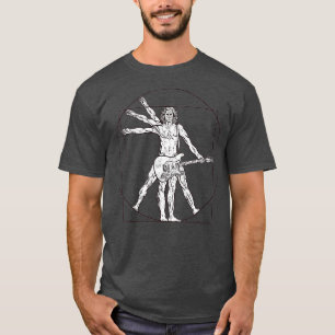 T-shirt Vitruvian Man Guitare Music Player