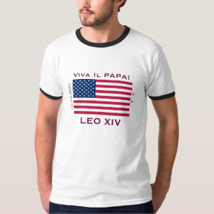 T-shirt Viva Il Papa Pope LEO XIV Ringer