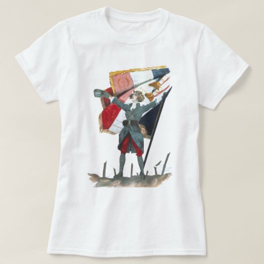 T-shirt Viva la France Uniforme militaire féministe et dra (Design devant)