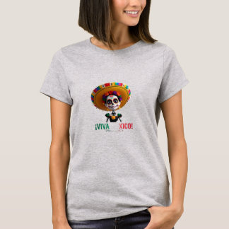 T-shirt Viva Mexico Catrina Charra | 3D Day of the Dead