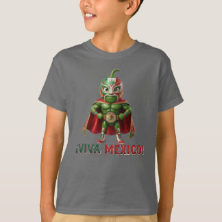 T-shirt Viva Mexico Chili Pepper Lucha Libre | 3D Wrestler